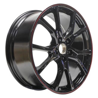 Replacement - 5 Y-Spoke Painted Gloss Black with Red Striped Lip 20x8.5 Alloy Factory Wheel - Replica