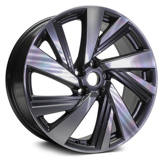Replacement ID0607AA1081R00 - 10 Spiral-Spoke Machined Face with Painted Charcoal Spoke Inset and Painted Charcoal Pockets 20x7.5 Alloy Factory Wheel - Replica