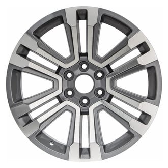 Replacement - 6 V-Spoke Machined Face with Painted Medium Gray Pockets 22x9 Alloy Factory Wheel - Replica