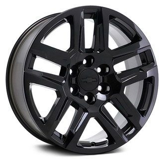 Replacement - Double 5-Spoke Painted Black 20x9 Alloy Factory Wheel - Replica