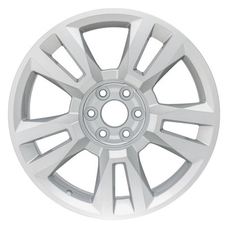 Replacement - Double 5-Spoke Machined Face with Painted Silver Pockets 22x9 Alloy Factory Wheel - Replica