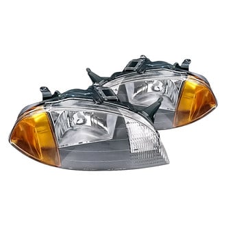 Replacement - Driver and Passenger Side Headlight Set Lens and Housing (Standard Line)