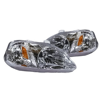 Replacement - Driver and Passenger Side Headlight Set Lens and Housing (CAPA Certified)