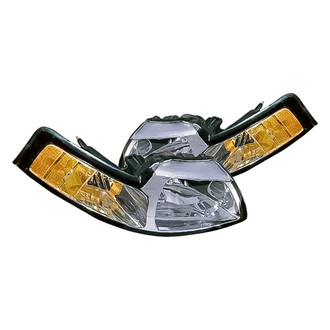 Replacement - Driver and Passenger Side Headlight Set Lens and Housing (Standard Line)