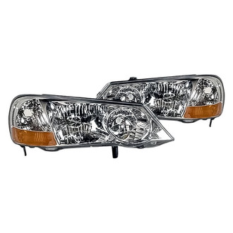 Replacement - Driver and Passenger Side Headlight Set Lens and Housing (Standard Line)