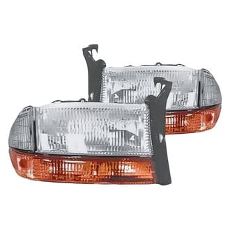 Replacement - Driver and Passenger Side Headlight Set Lens and Housing (Standard Line)