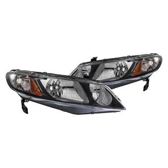 Replacement - Driver and Passenger Side Headlight Set Lens and Housing (CAPA Certified)