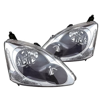 Replacement - Driver and Passenger Side Headlight Set Lens and Housing (Standard Line)