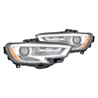 Replacement - Driver and Passenger Side Headlight Set Lens and Housing (CAPA Certified)
