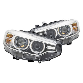 Replacement - Driver and Passenger Side Headlight Set Lens and Housing (Standard Line)