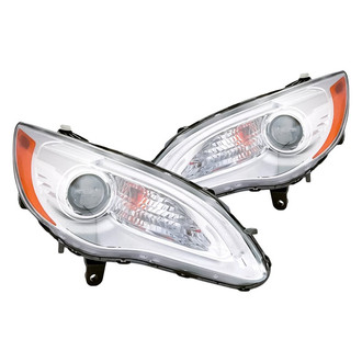 Replacement - Driver and Passenger Side Headlight Set Lens and Housing (Standard Line)