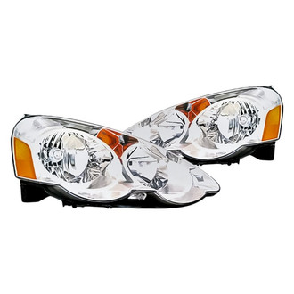 Replacement - Driver and Passenger Side Headlight Set Lens and Housing (Standard Line)