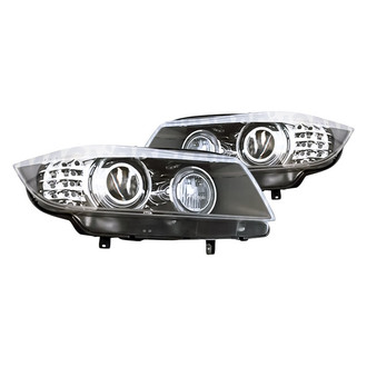 Replacement - Driver and Passenger Side Headlight Set Lens and Housing (Standard Line)