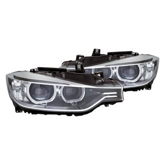 Replacement - Driver and Passenger Side Headlight Set Lens and Housing (Standard Line)