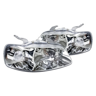 Replacement - Driver and Passenger Side Headlight Set Lens and Housing (Standard Line)
