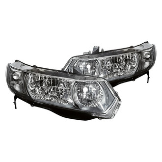 Replacement - Driver and Passenger Side Headlight Set Lens and Housing (Standard Line)