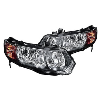 Replacement - Driver and Passenger Side Headlight Set Lens and Housing (Standard Line)