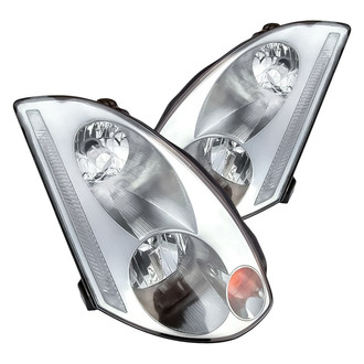 Replacement - Driver and Passenger Side Headlight Set Lens and Housing (Standard Line)