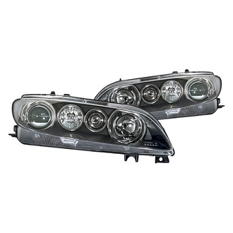 Replacement - Driver and Passenger Side Headlight Set Lens and Housing (Standard Line)