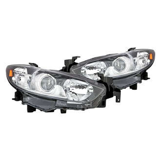 Replacement - Driver and Passenger Side Headlight Set Lens and Housing (CAPA Certified)