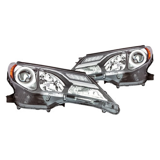 Replacement - Driver and Passenger Side Headlight Set Lens and Housing (Standard Line)