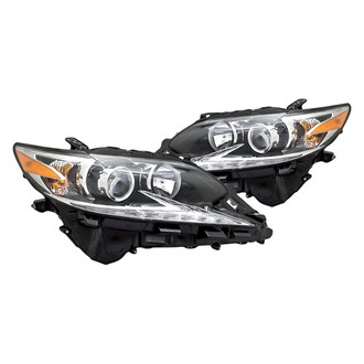 Replacement - Driver and Passenger Side Headlight Set Lens and Housing (Standard Line)
