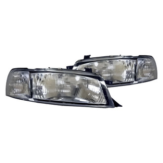 Replacement - Driver and Passenger Side Headlight Set Lens and Housing (Standard Line)