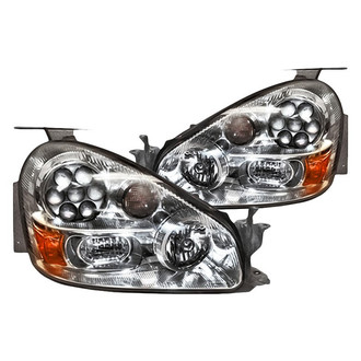 Replacement - Driver and Passenger Side Headlight Set Lens and Housing (Standard Line)