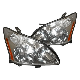Replacement - Driver and Passenger Side Headlight Set Lens and Housing (Standard Line)
