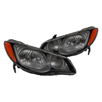 Replacement - Driver and Passenger Side Headlight Set Lens and Housing (Standard Line)