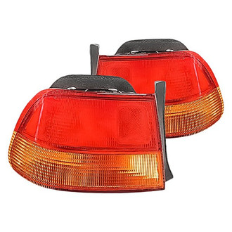 Replacement - Driver and Passenger Side Outer Tail Light Lens and Housing Set (Standard Line)
