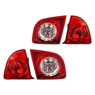 Replacement - Driver and Passenger Side Inner and Outer Tail Light Set (CAPA Certified)