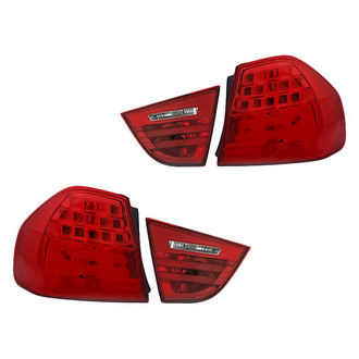 Replacement - Driver and Passenger Side Inner and Outer Tail Light Lens and Housing Set (Standard Line)
