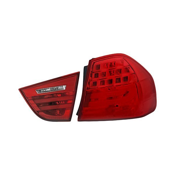 Replacement - Passenger Side Inner and Outer Tail Light Lens and Housing Set, BMW 3-Series
