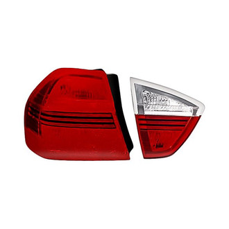 Replacement - Driver Side Driver and Passenger Side Inner and Outer Tail Light Lens and Housing Set (Standard Line)