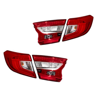 Replacement - Driver and Passenger Side Inner and Outer Tail Light Set (CAPA Certified)