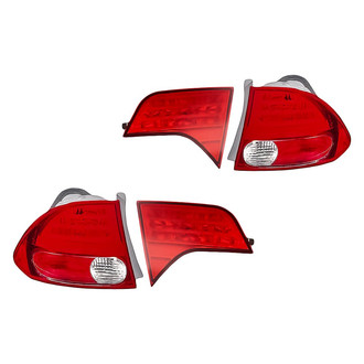 Replacement - Driver and Passenger Side Inner and Outer Tail Light Lens and Housing Set (CAPA Certified)