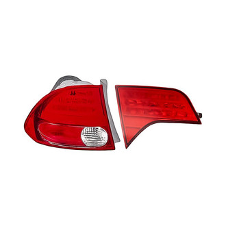 Replacement - Driver Side Driver and Passenger Side Inner and Outer Tail Light Lens and Housing Set (Standard Line)