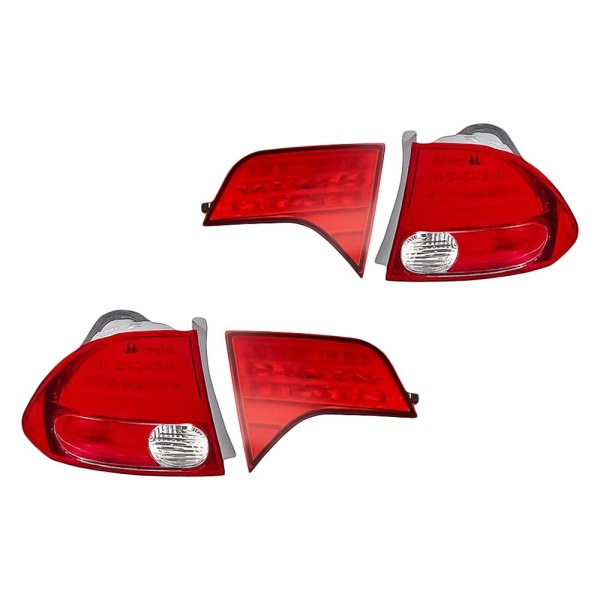 Replacement - Inner and Outer Tail Light Lens and Housing Set, Honda Civic