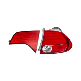 Replacement - Passenger Side Driver and Passenger Side Inner and Outer Tail Light Lens and Housing Set (CAPA Certified)