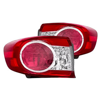 Replacement - Driver and Passenger Side Outer Tail Light Lens and Housing Set (Standard Line)