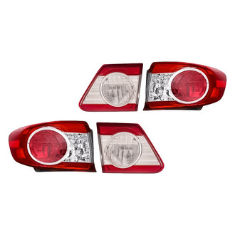 Replacement - Driver and Passenger Side Inner and Outer Tail Light Lens and Housing Set (Standard Line)