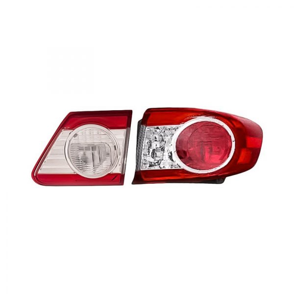Replacement - Passenger Side Inner and Outer Tail Light Lens and Housing Set, Toyota Corolla