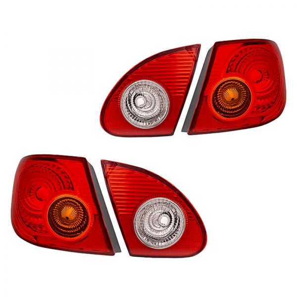 Replacement - Inner and Outer Tail Light Lens and Housing Set, Toyota Corolla