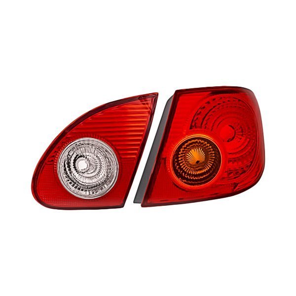 Replacement - Passenger Side Inner and Outer Tail Light Lens and Housing Set, Toyota Corolla