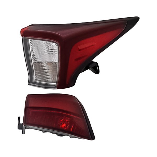 Replacement - Passenger Side Lower and Upper Tail Light Lens and Housing Set, Toyota Prius