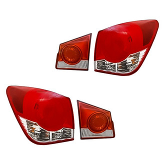 Replacement - Driver and Passenger Side Inner and Outer Tail Light Set (CAPA Certified)