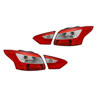 Replacement - Driver and Passenger Side Inner and Outer Tail Light Set (CAPA Certified)