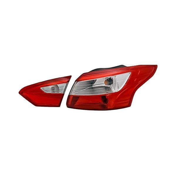 Replacement - Passenger Side Inner and Outer Tail Light Set, Ford Focus