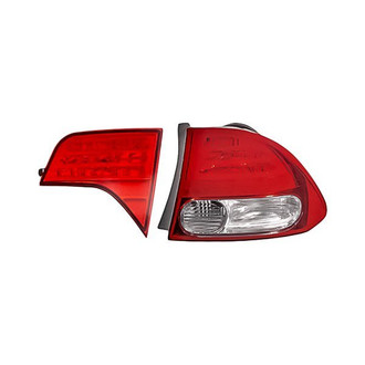 Replacement - Passenger Side Driver and Passenger Side Inner and Outer Tail Light Lens and Housing Set (CAPA Certified)
